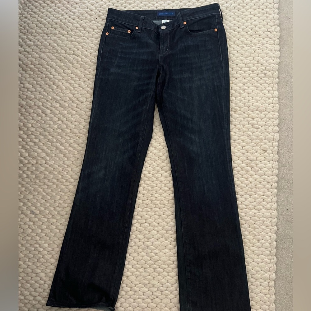 Martin + Osa low rise bootcut dark jeans